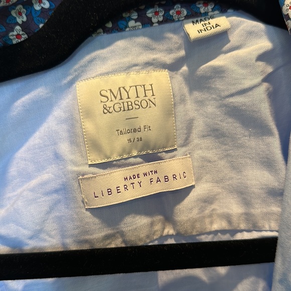 Symth and Gibson Tailored Fit Dress Shirt 15/38 Liberty London Fabric Contrast - Picture 2 of 4